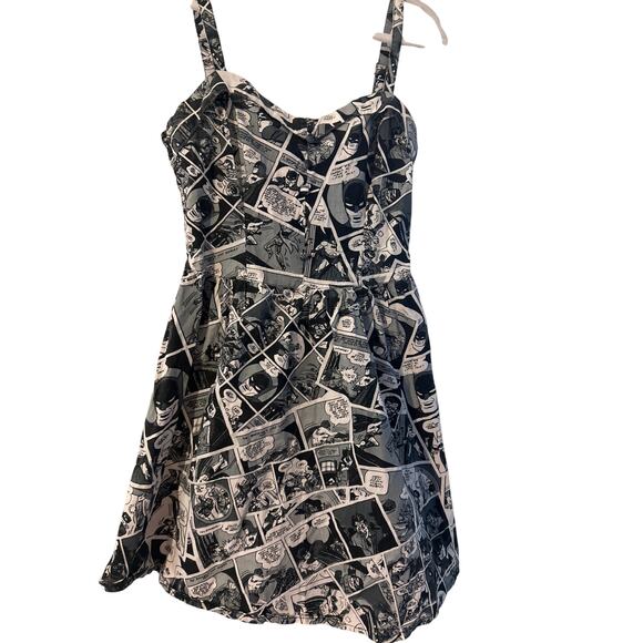 Batman black white cartoon Dress Size Small Batman Brand - Picture 1 of 4